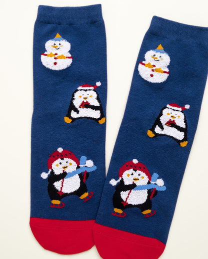 Christmas Penguin Socks – Women's Crew Socks