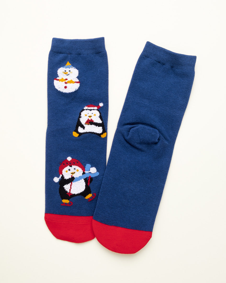 Christmas Penguin Socks – Women's Crew Socks