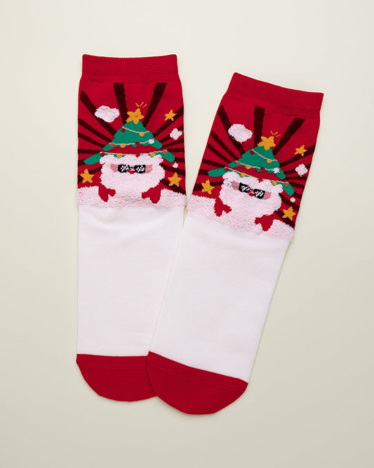 Cool Santa Christmas Socks – Women's Crew Socks
