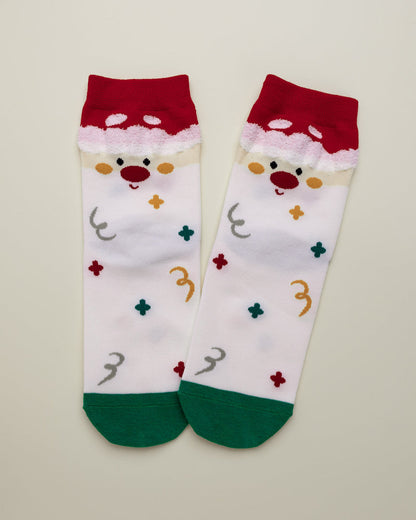 Santa Face Christmas Socks – Women's Crew Socks