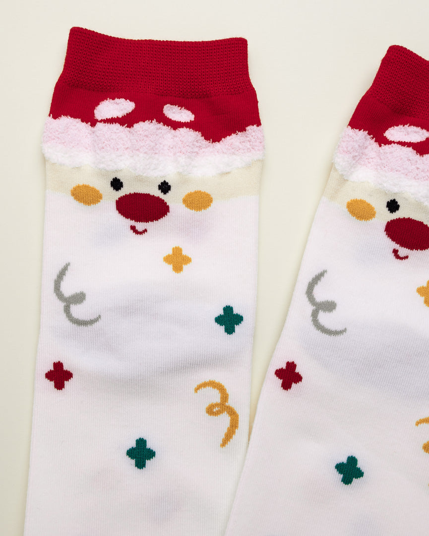 Santa Face Christmas Socks – Women's Crew Socks
