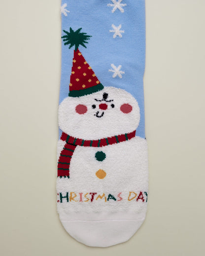 Snowman Christmas Day Socks – Women's Crew Socks
