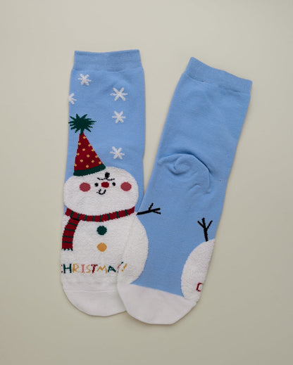 Snowman Christmas Day Socks – Women's Crew Socks