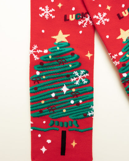 Lucky Christmas Tree Socks – Women's Crew Socks