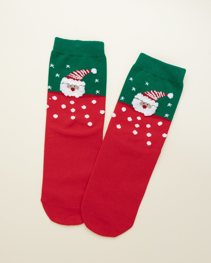 Santa Snowfall Socks – Women's Crew Socks
