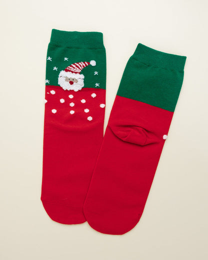 Santa Snowfall Socks – Women's Crew Socks