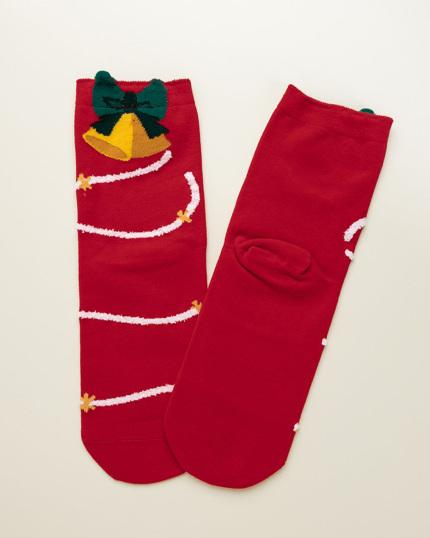 Jingle Bell Garland – Women's Crew Socks