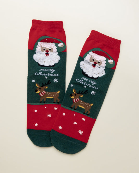 Santa & Reindeer Cheer – Women's Crew Socks