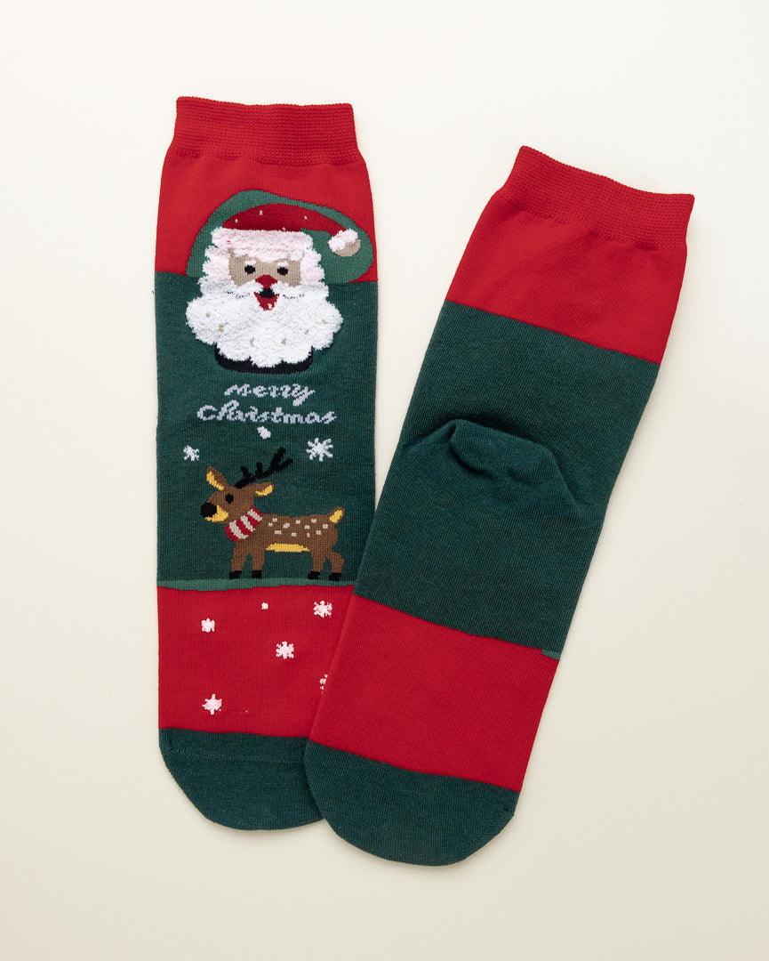 Santa & Reindeer Cheer – Women's Crew Socks