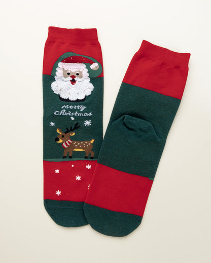 Santa & Reindeer Cheer – Women's Crew Socks
