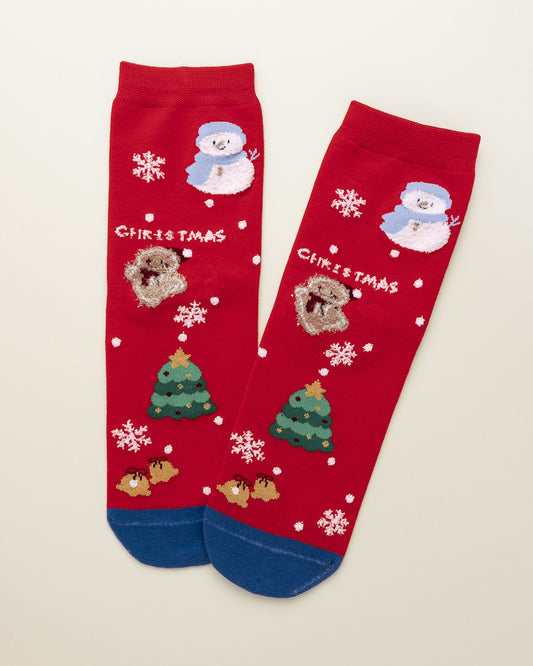 Snowy Christmas Joy – Women's Crew Socks