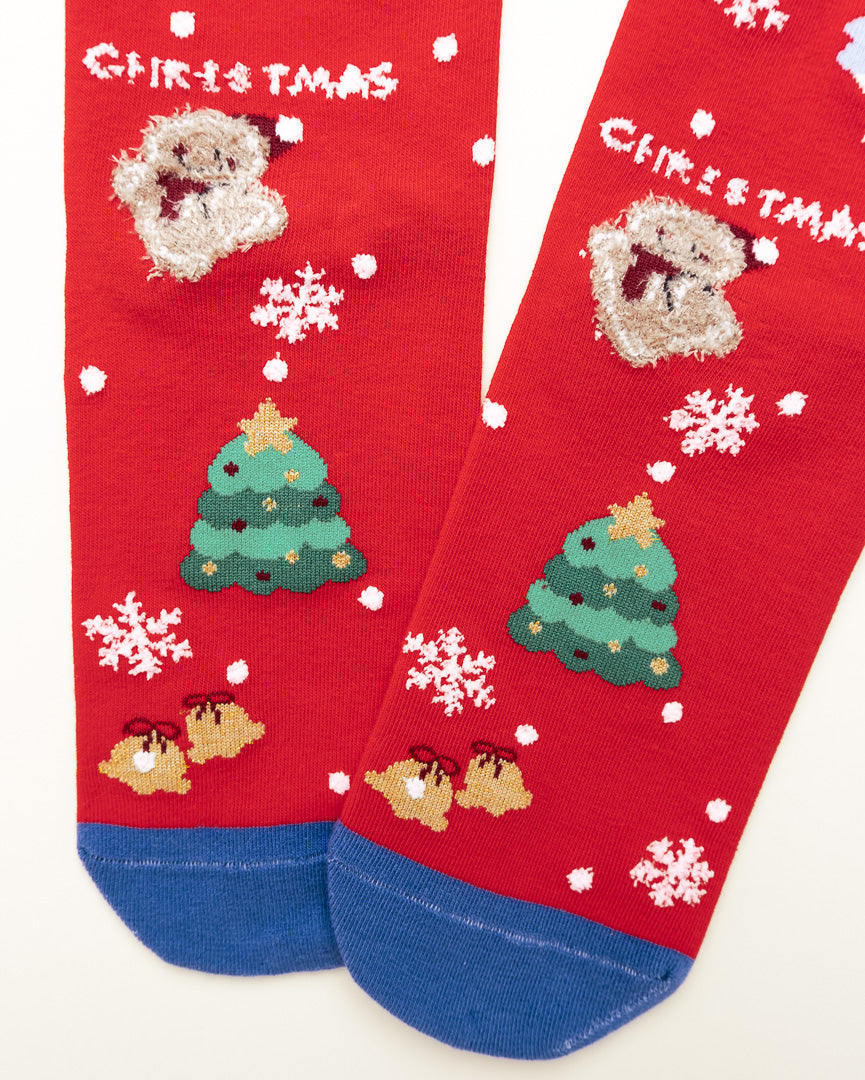 Snowy Christmas Joy – Women's Crew Socks