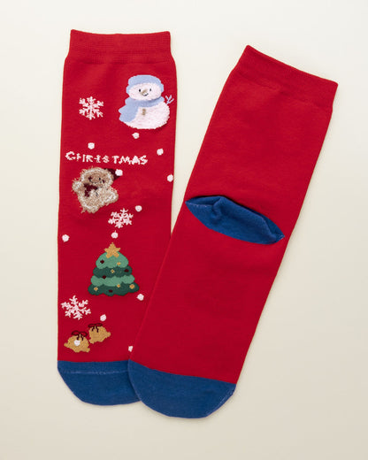 Snowy Christmas Joy – Women's Crew Socks