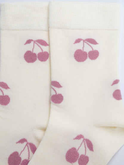 Cherry Kiss – Women's Cotton Crew Socks