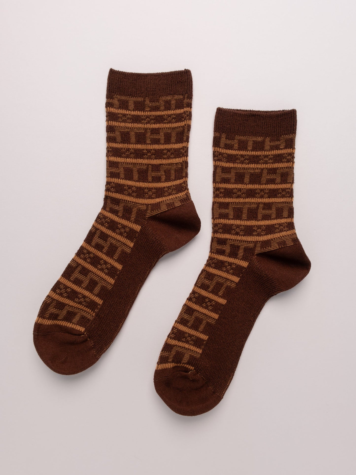 Geometric Pattern man's Combed Cotton Crew Socks
