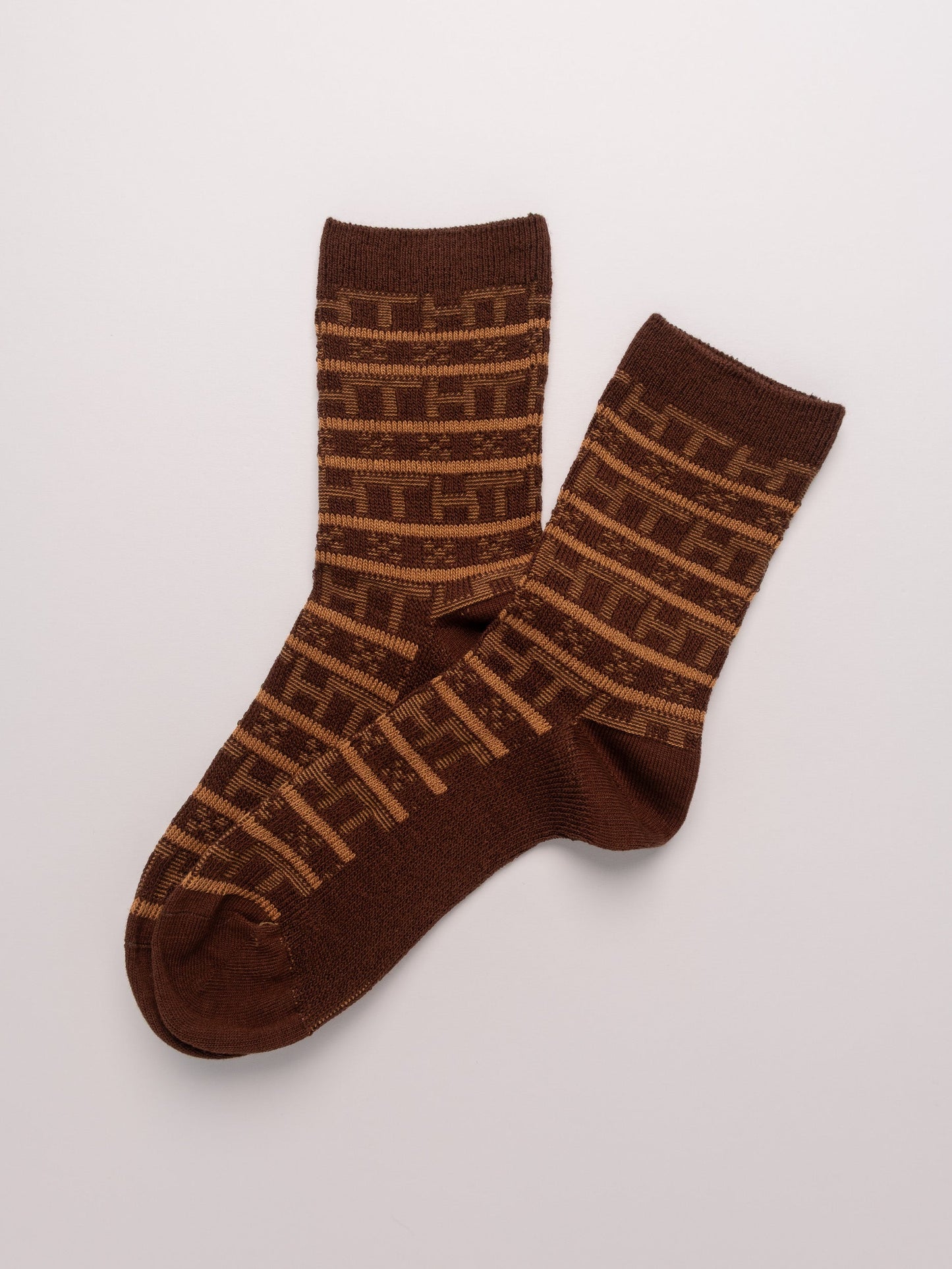Geometric Pattern man's Combed Cotton Crew Socks
