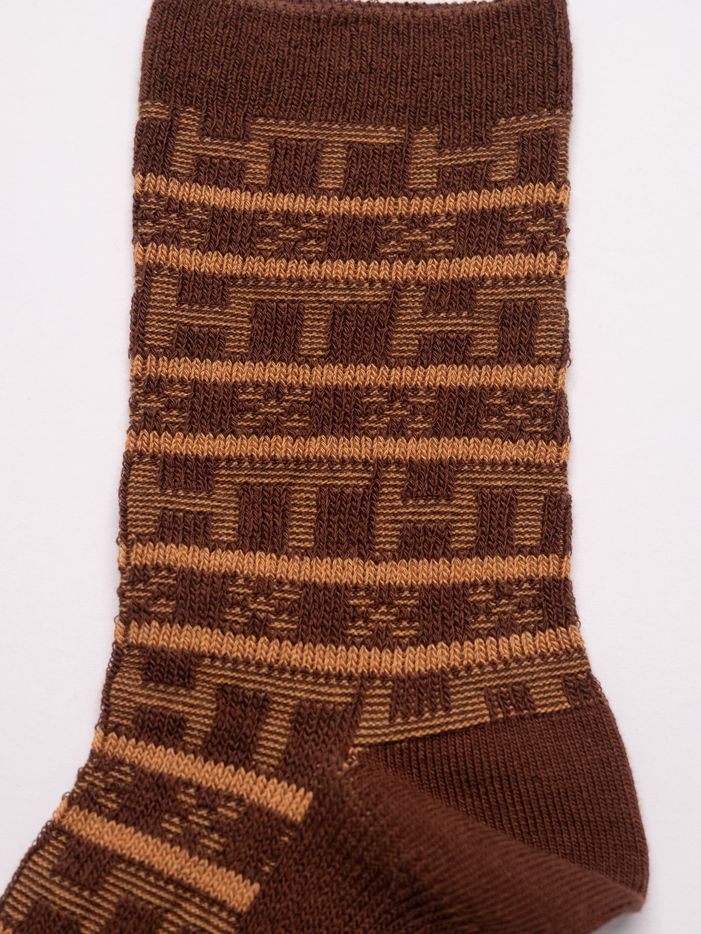 Geometric Pattern man's Combed Cotton Crew Socks