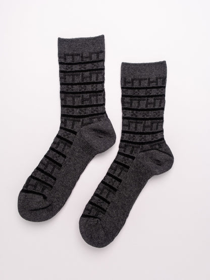 Geometric Pattern man's Combed Cotton Crew Socks