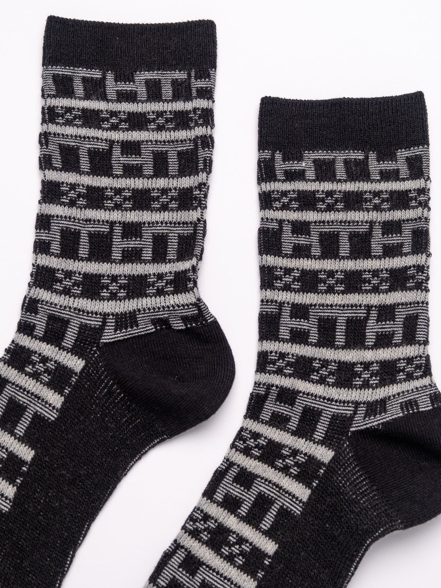 Geometric Pattern man's Combed Cotton Crew Socks