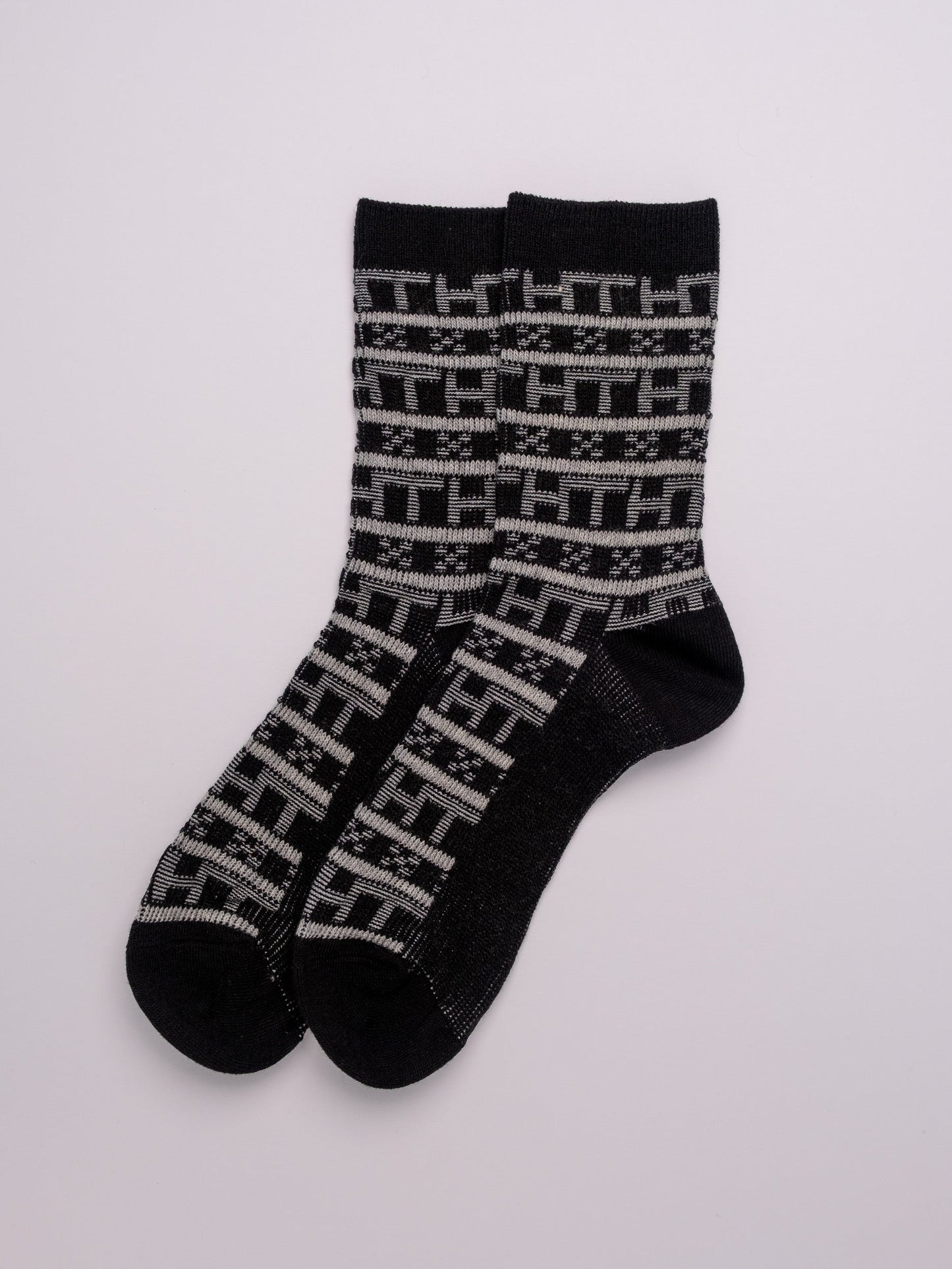 Geometric Pattern man's Combed Cotton Crew Socks