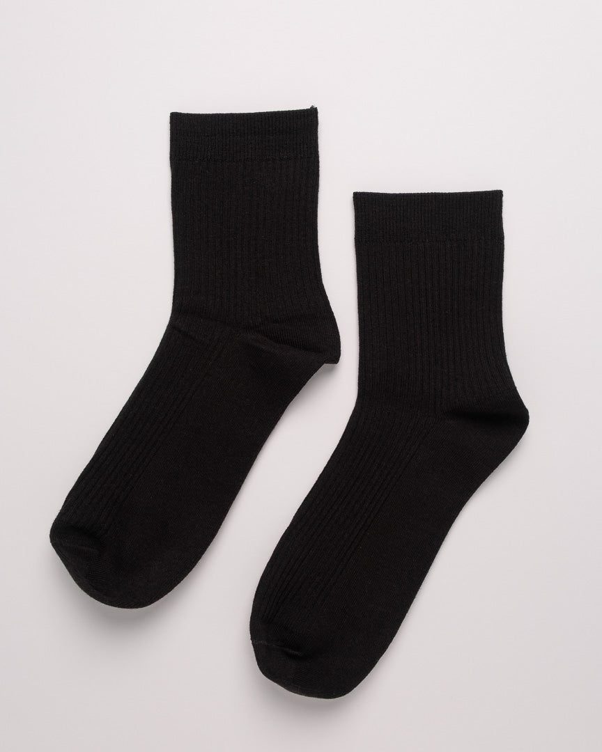 Men's Classic Ribbed Cotton Quarter Socks – 4 Colors