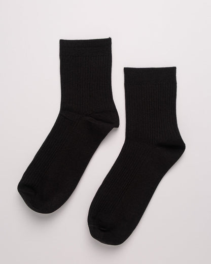 Men's Classic Ribbed Cotton Quarter Socks – 4 Colors