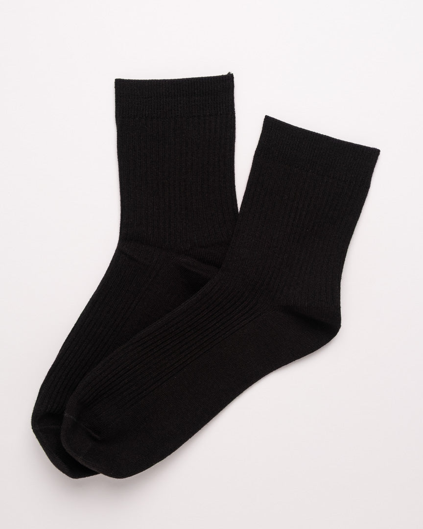 Men's Classic Ribbed Cotton Quarter Socks – 4 Colors