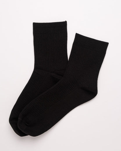 Men's Classic Ribbed Cotton Quarter Socks – 4 Colors