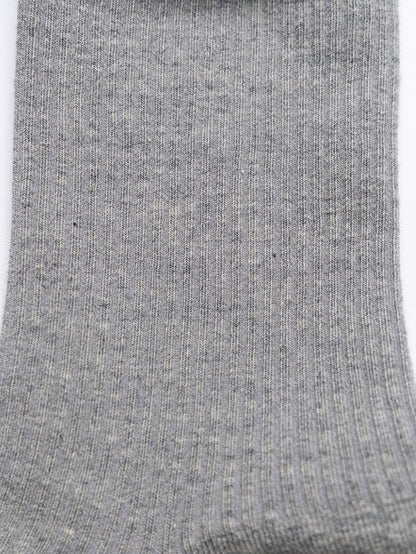 Women's Classic Ribbed Cotton Crew Socks – White. Grey. Black