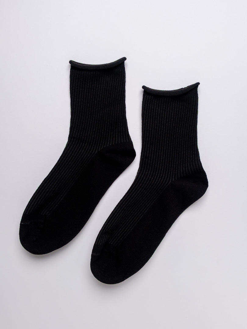 Women's Classic Ribbed Cotton Crew Socks – White. Grey. Black