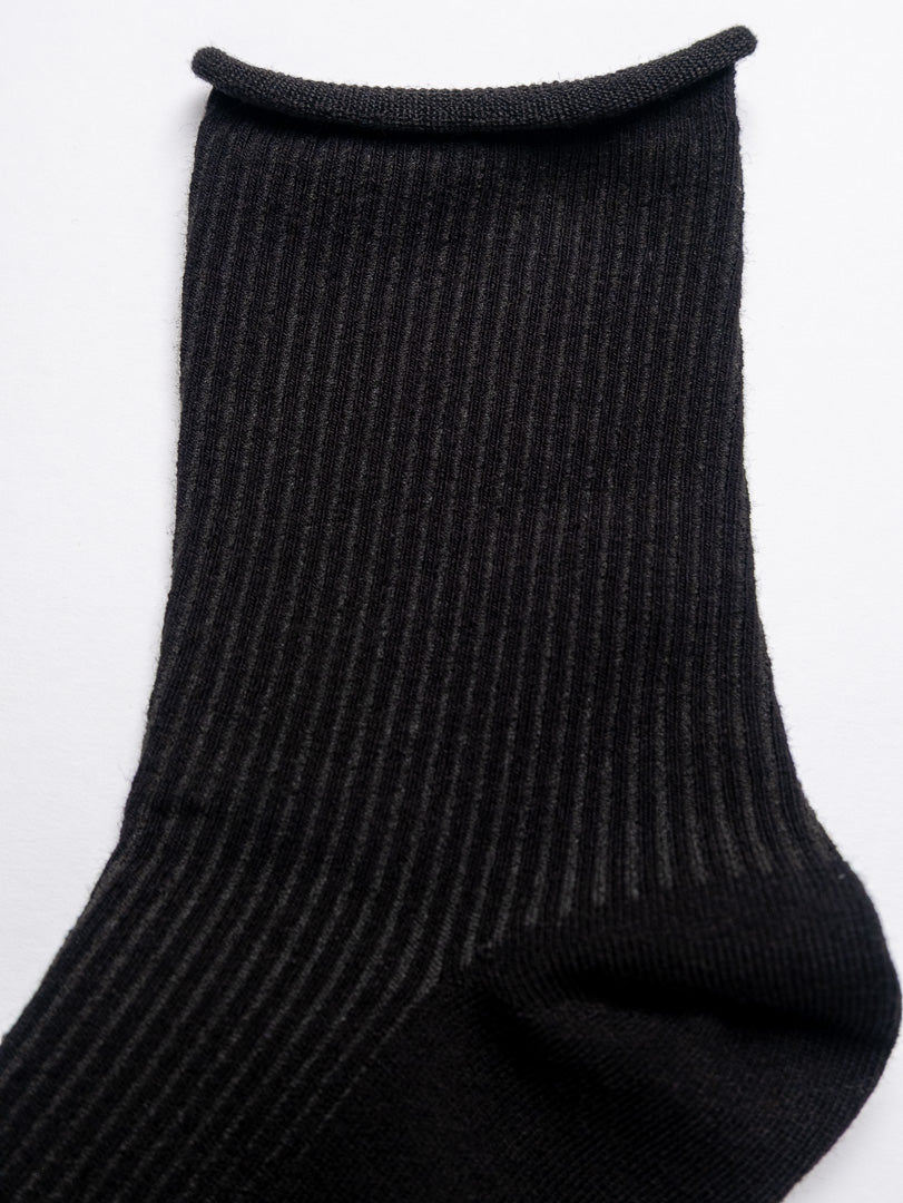 Women's Classic Ribbed Cotton Crew Socks – White. Grey. Black