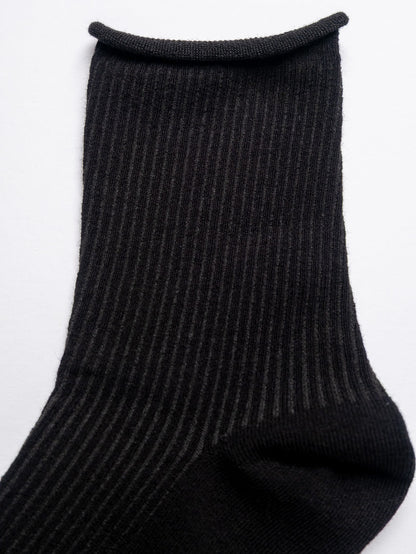 Women's Classic Ribbed Cotton Crew Socks – White. Grey. Black