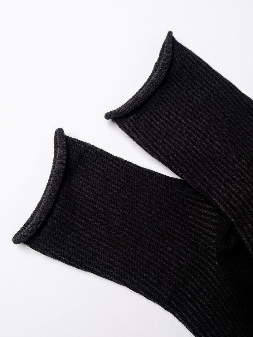 Women's Classic Ribbed Cotton Crew Socks – White. Grey. Black