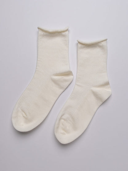 Women's Classic Ribbed Cotton Crew Socks – White. Grey. Black