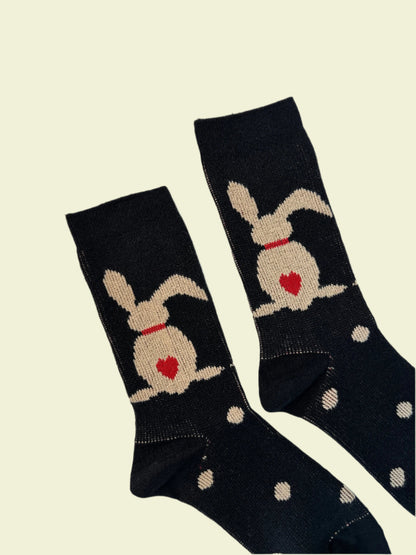Heart Tail Bunny – Women's Cotton Crew Socks