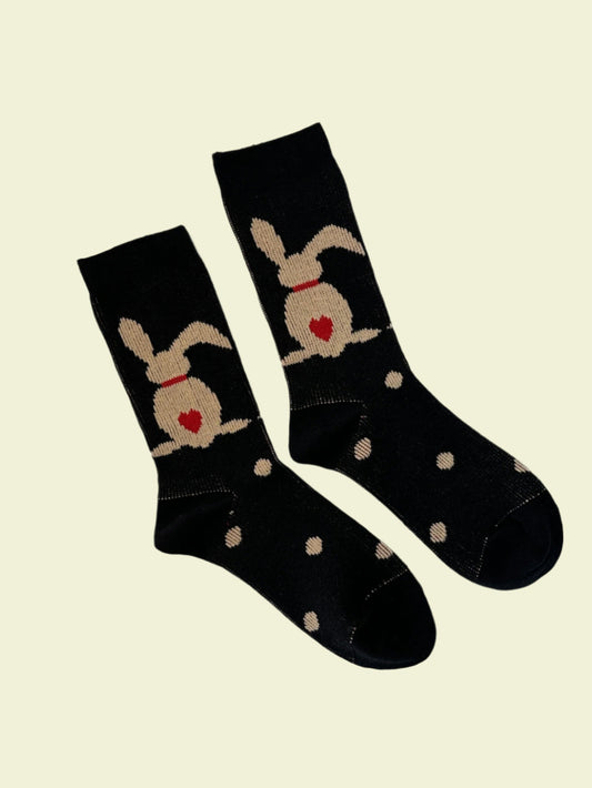 Heart Tail Bunny – Women's Cotton Crew Socks