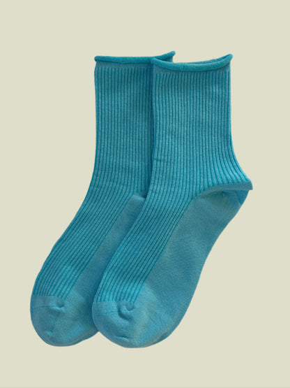 Women's Cotton Crew Socks – Ocean Blue Gradient | Breathable & Soft