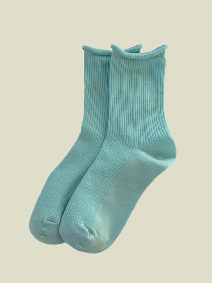 Women's Cotton Crew Socks – Ocean Blue Gradient | Breathable & Soft